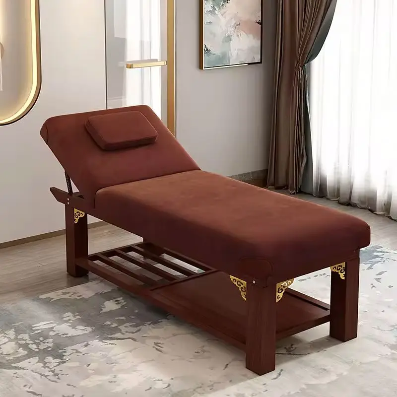 Portable Modern Adjustable Wood Frames Table Body Spa Facial Beauty Salon Massage Bed