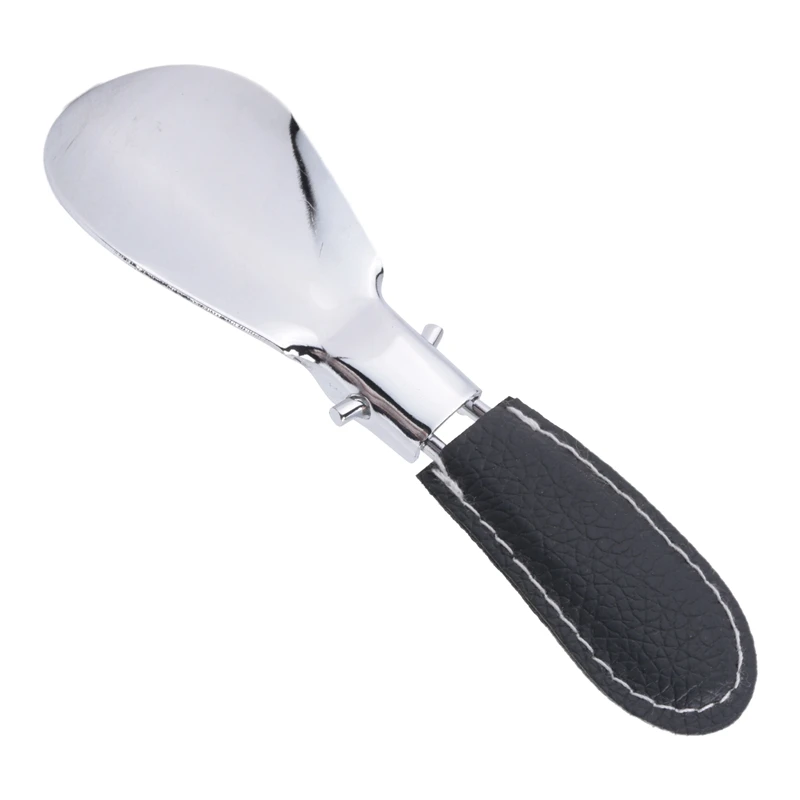 12X3.8Cm Professional Foldable Stainless Steel Shoe Horn Long Shoespooner Spoon