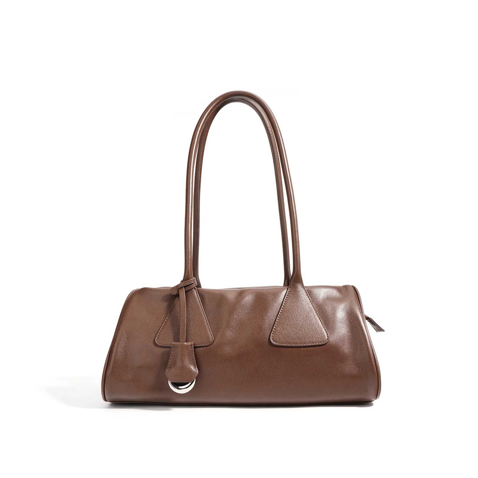 

Single shoulder underarm retro baguette bag Women's 2025 new advanced sense triangle bag hand crossbody bowling bag
