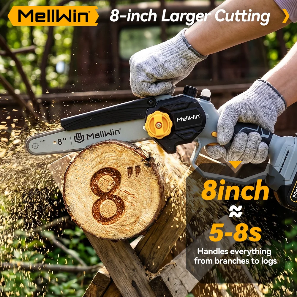MELLWIN Electric Pole Chainsaw 8 Inch Brushless Telescoping 2 in 1 High Branch Saw Garden Pruning Tool for Makita 18V Battery Pin - Image 5