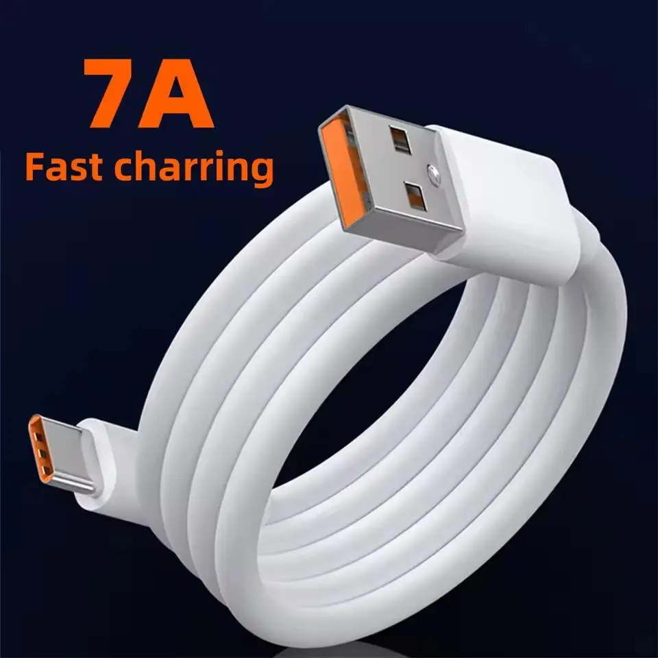 

7A 100W Type C Cable Super Fast Charging Phone Charger Data Cord For Huawei P40 Mate 40 Honor Samsung Xiaomi Quick Charge Cable
