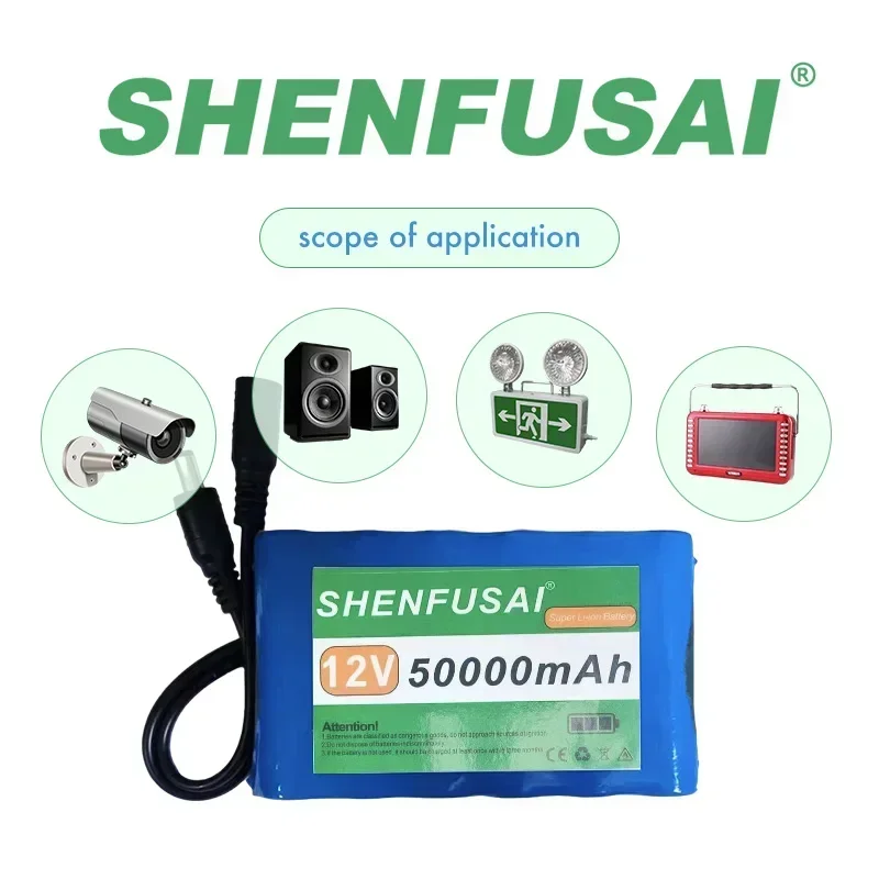 12V Rechargeable Battery Pack with Large 30000mAh Capacity for CCTV Cam Monitor and Charger