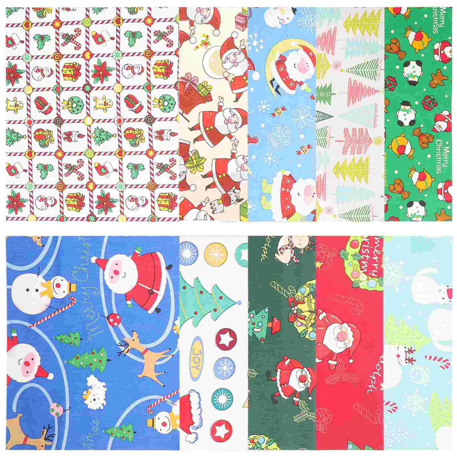 10 Sheets Patchwork Quilt Japanese Fabric Christmas Cloth Group Head Small Floral Cotton Leftovers 20X25CM DIY