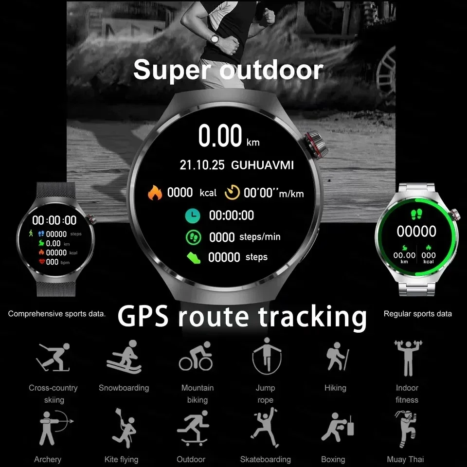 IP68 Waterproof Man Smartwatch 2024 For HUAWEI GT4 Pro GPS NFC Smart Watch Men 360*360 AMOLED Screen Heart rate Bluetooth Call