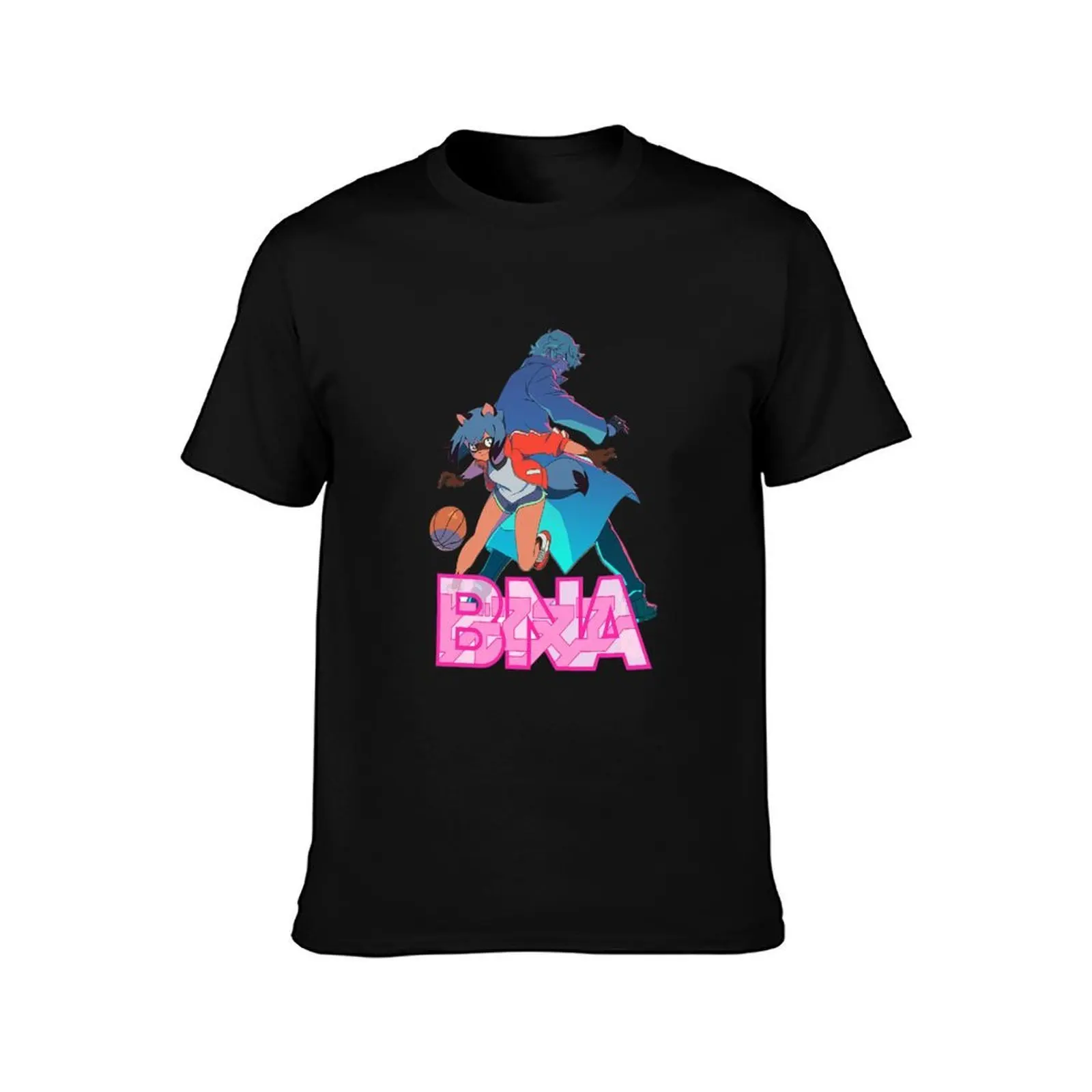 bna michiru T-Shirt, Summer Casual Cotton Tee, Oversized Streetwear Tops, Vintage Graphic Print, Loose Fit Short Sleeve