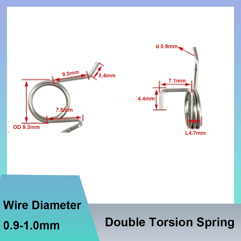 Wire Diameter 0.9-1.0mm Double Torsion Spring Garbage Bin LidTwist Left And Right Spinning Wheel Clamp Stainless Steel Spring