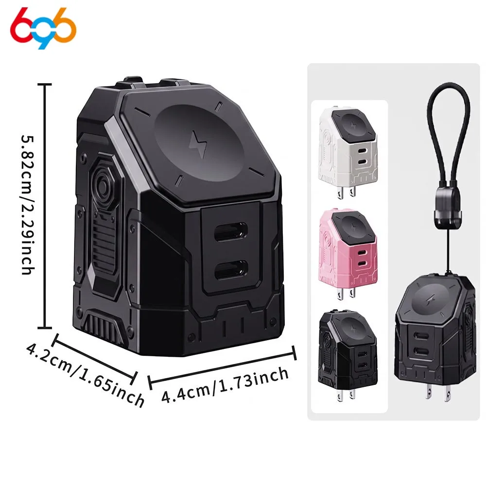 Multifunctional GAN Phone Charger 3 IN 1 Fast Charger Multi-device 3.0 Fast Charging Adapter For IPhone For Huawei For Xiaomi