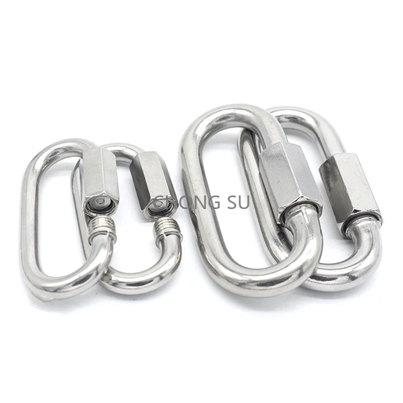 1-10 Stuks M3-M14 304 Roestvrij Staal Quick Link Lente Snap Met Moer Lock Sleutelhanger Haak Clip Draad touw Karabijnhaak Keten Gesp