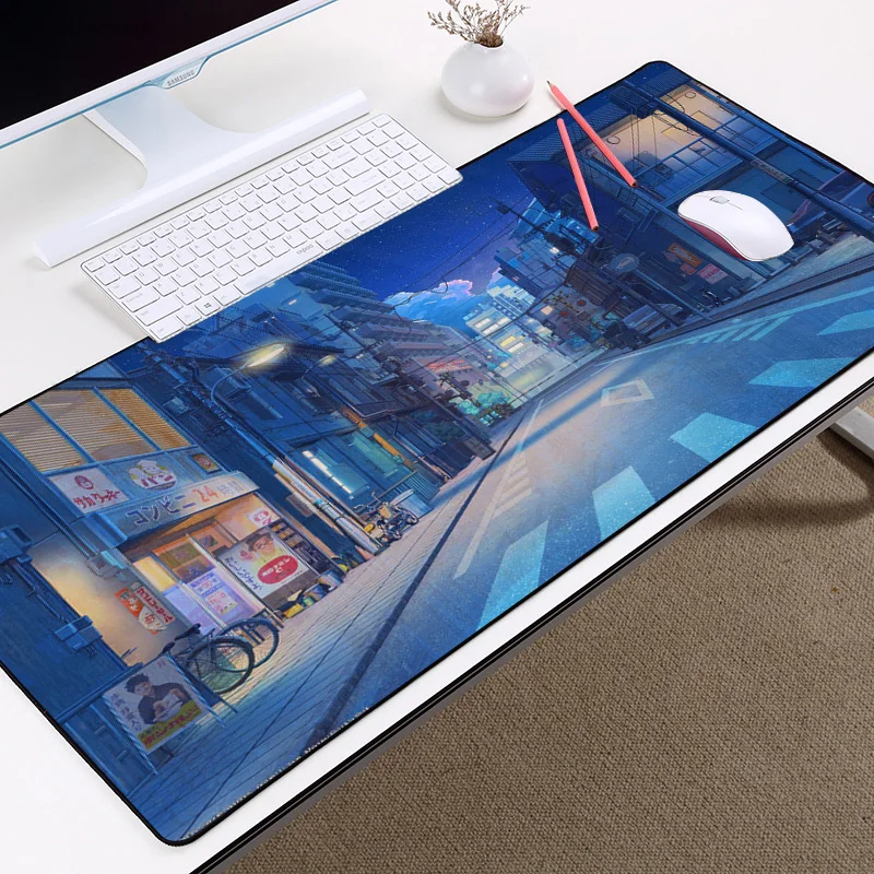 

Mairuige Mouse Pad Anime Cities At Night Xxl Mouse Mat Home Office Setup Desk Accessorie Keyboards Desk Pad Table Gaming Pc