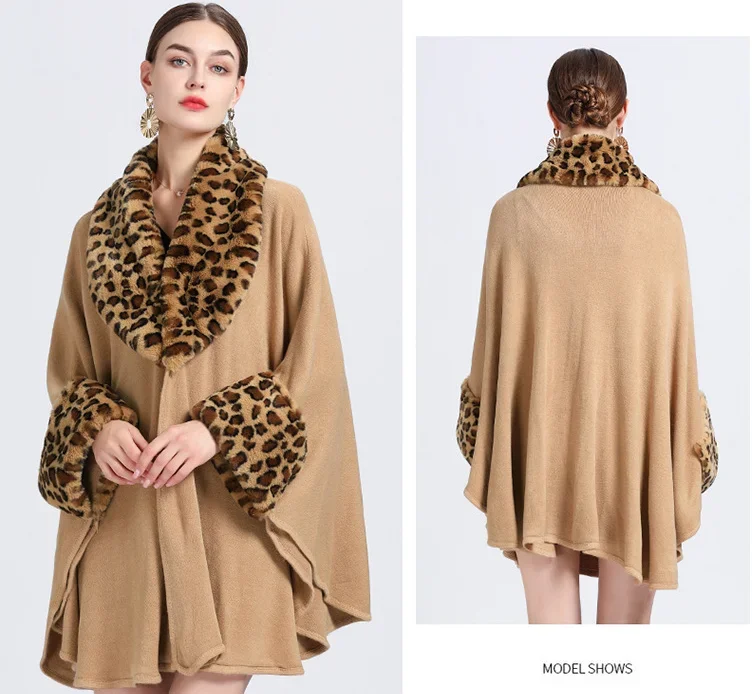 ฤดูใบไม้ร่วงฤดูหนาวใหม่เลียนแบบ Otter กระต่ายขนสัตว์ Shawl เลียนแบบแคชเมียร์เสื้อสเวตเตอร์ถักผู้หญิง Poncho Lady Capes เสื้อคลุมสีแดง