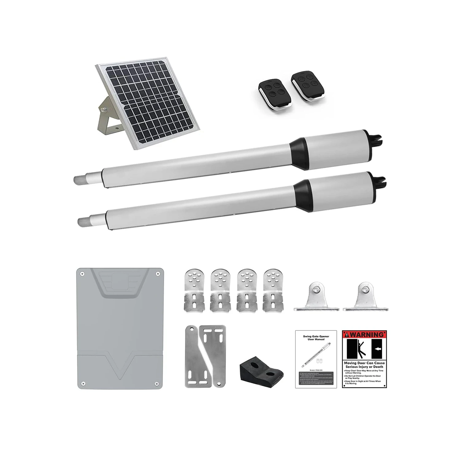 

PKM-C05 Automatic Gate Opener Kit with Remote, Solar Compatible, 24V Motor for Medium Duty Single Swing Gates up to 770 lbs, AC