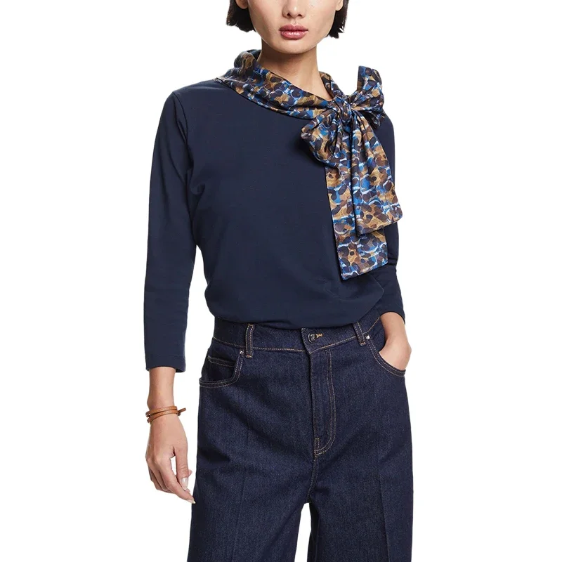 

CHCH Women's T-shirt Elegant Fashion Casual Loose Bow Tie Tops