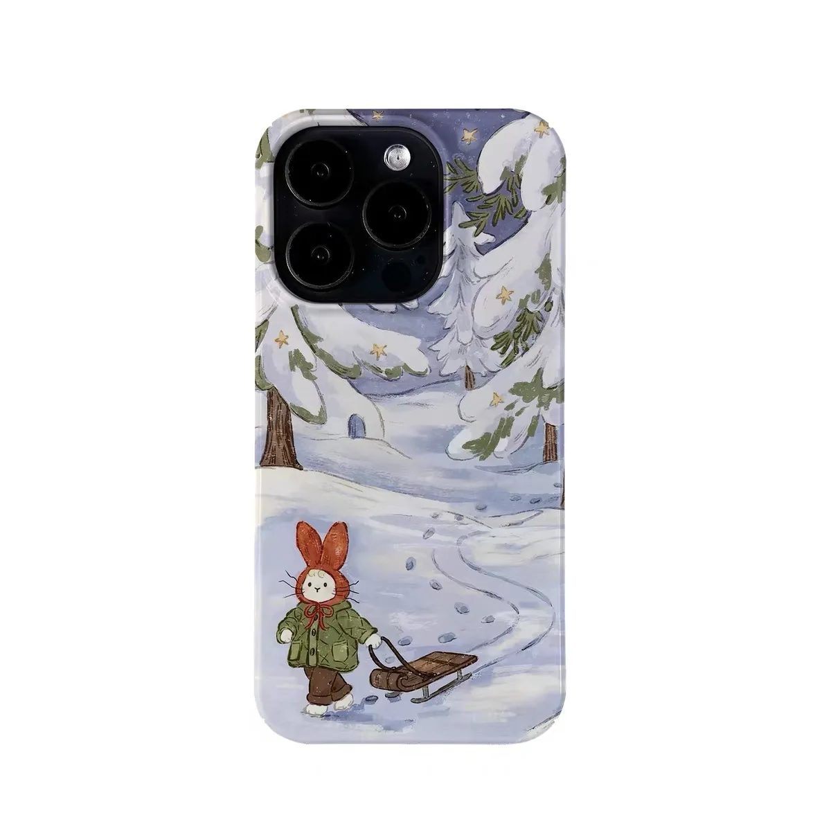 

Blue Snow Little Red Rabbit Phone Case for IPHONE 17 Air 16E 15 PROMAX 14 Plus 13 12 MINI 11 PRO 16Plus XR Acrylic Phone Cover