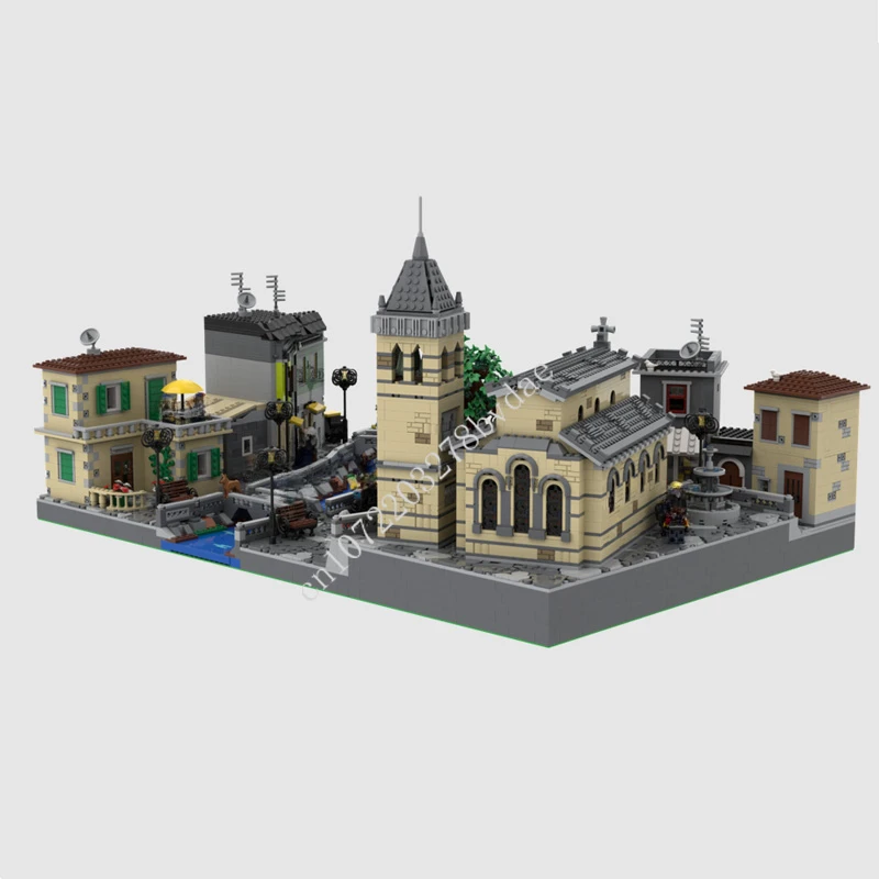 9179PCS Italian Village Modular MOC Creative street view Model Building Block Architecture DIY Education Assembly Model ToyGift