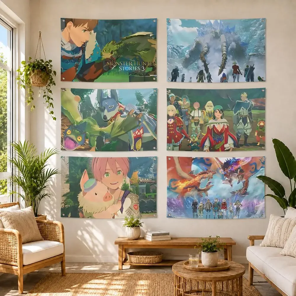 Monster Hunter Stories 3 Twisted ReflectionTapestry Decorative Suitable For Outdoor Camping Family Parties And Garden Walls Gift
