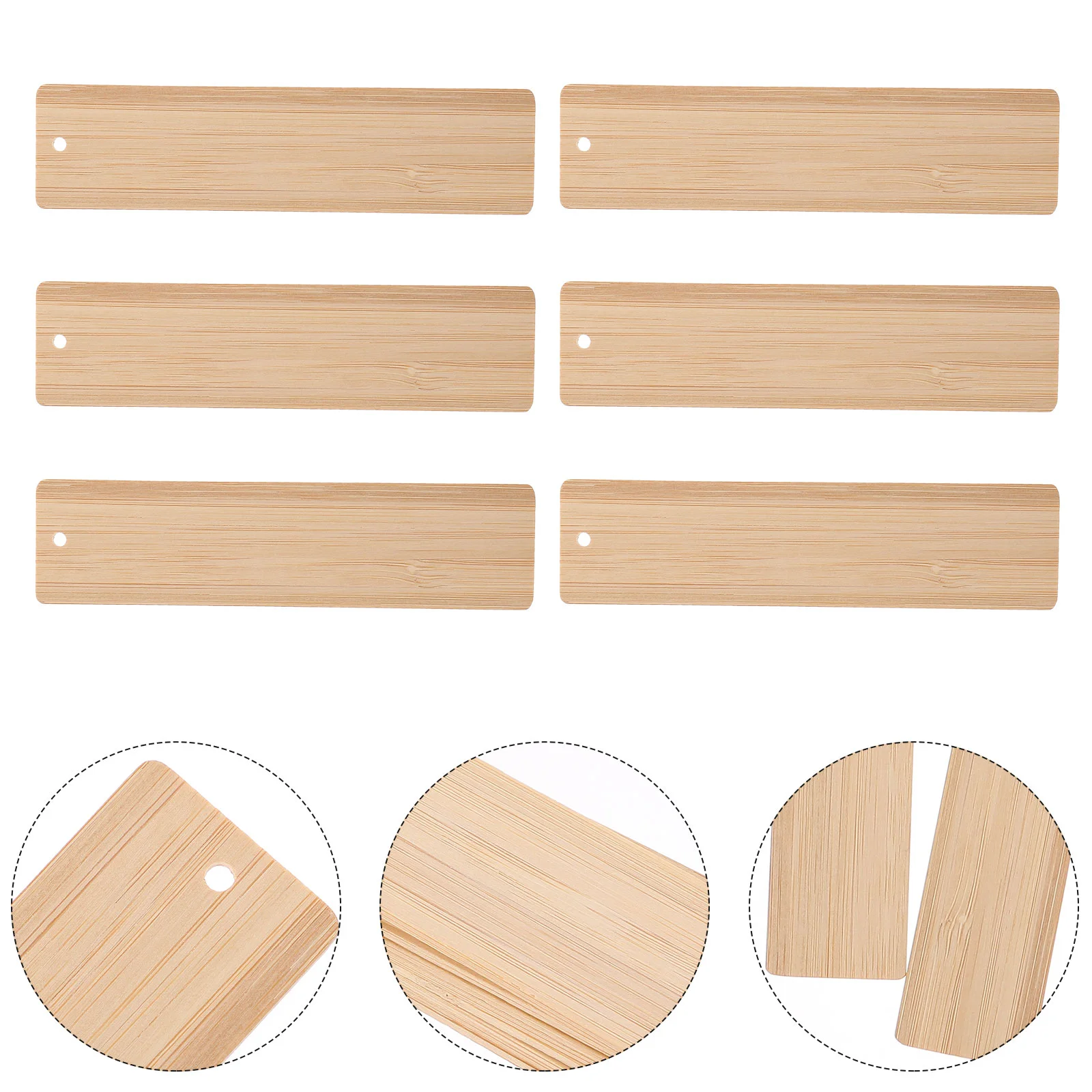 

10 Pcs DIY Bamboo Wood Bookmark Blank Decoration Tag with Holes Label Gift Tags Craft Child