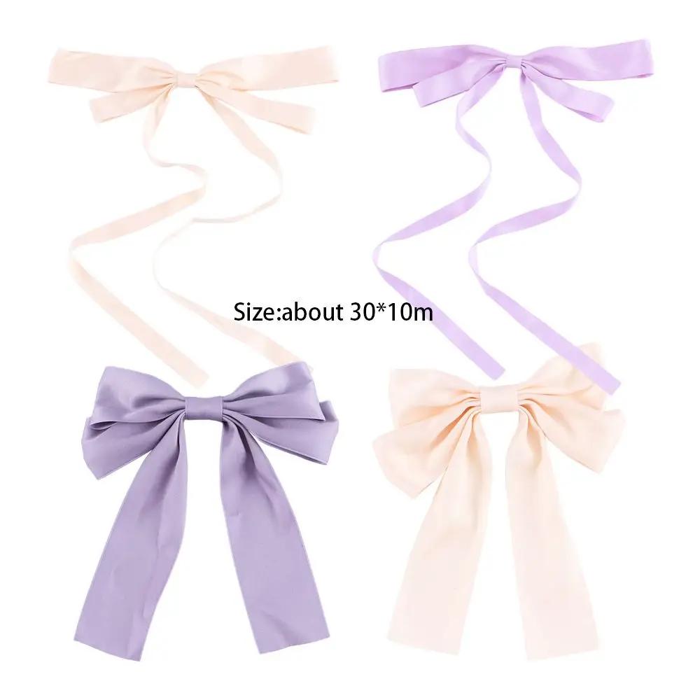 Sweet Simple Spring Spring Clip Bow Ribbon Female Hair Accessories Purple Hair Clip Korean Style Hairpin Very Peri Headwear