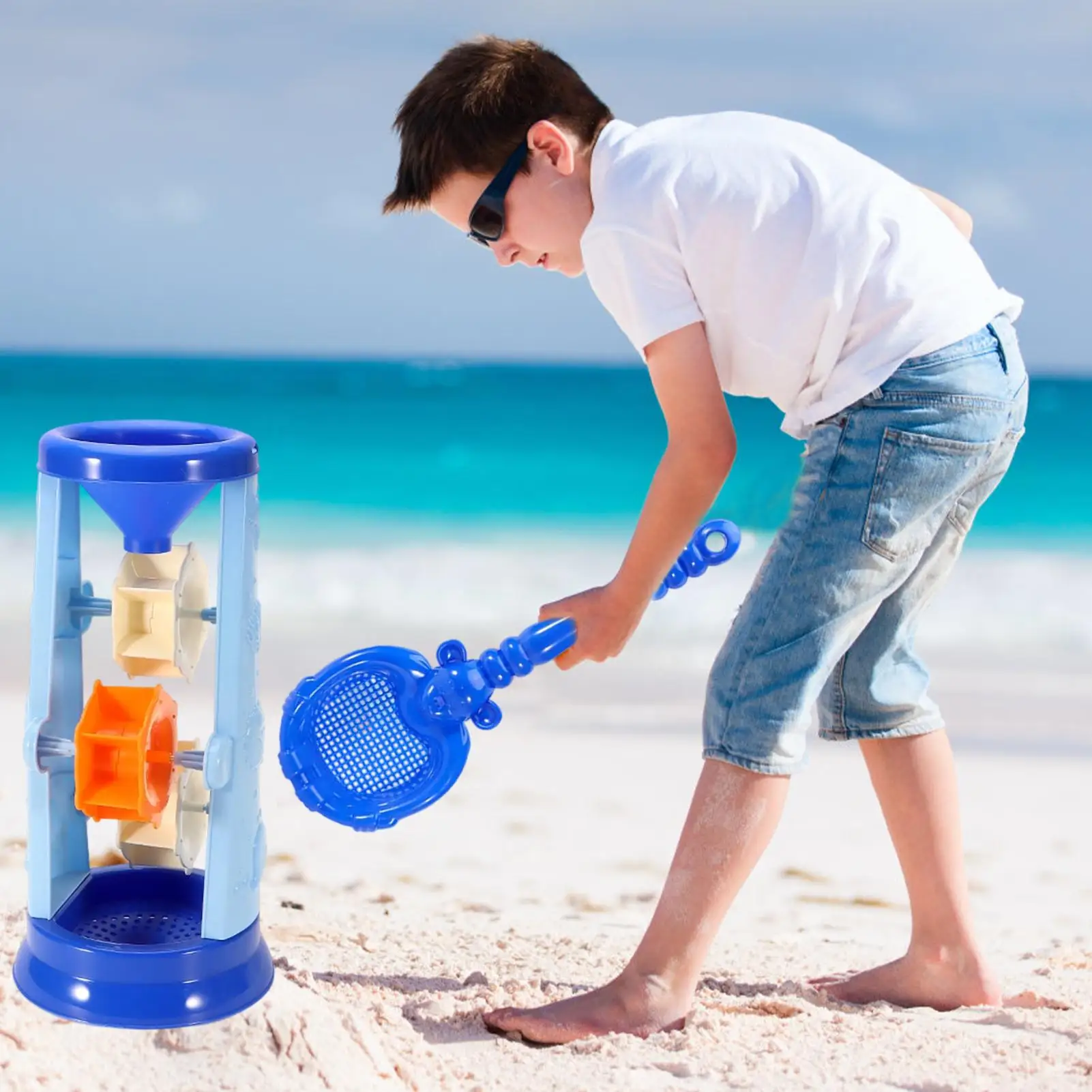Juguetes de arena para niños, juguetes de playa de mar con cubo, construcción de castillos para niños y niñas, juego imaginativo para acampar en el patio trasero