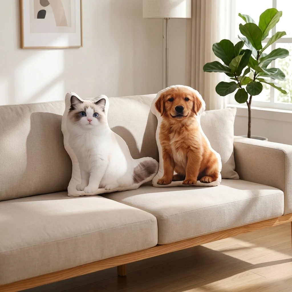 Plush pillows with custom photos, personalized pillows with pet photos, the best gift choice