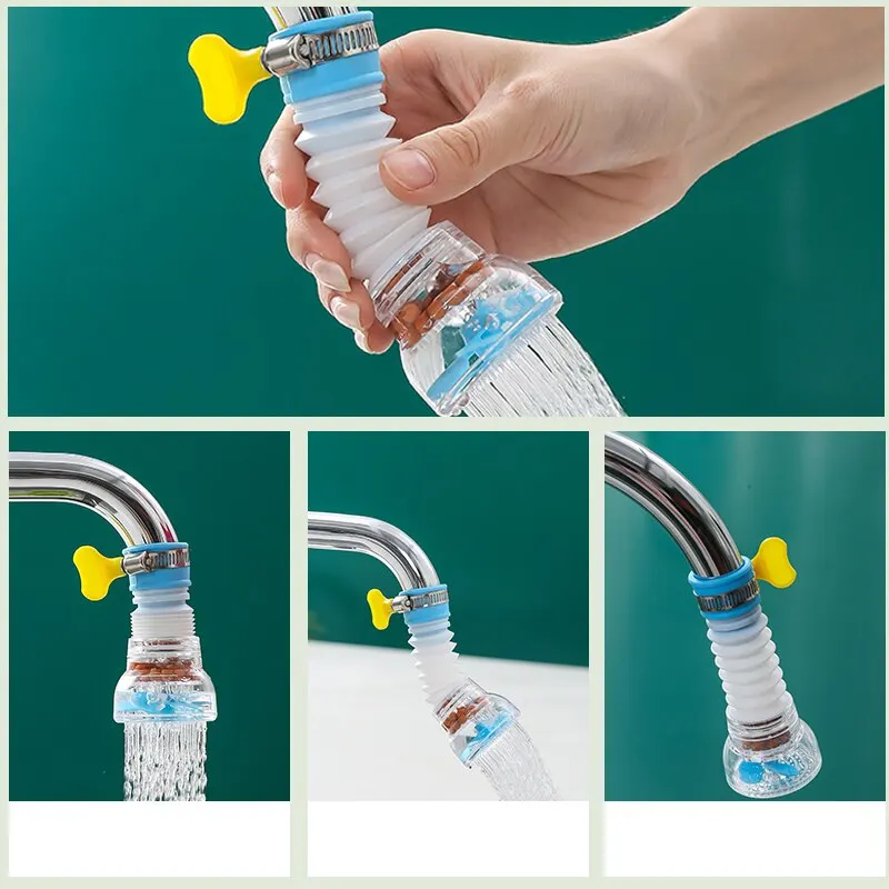 Faucet Filter Splash Proof 360 Degrees Rotatable Retractable Faucet Extender Universal Kitchen Maiwanshi Filter Water Purifier