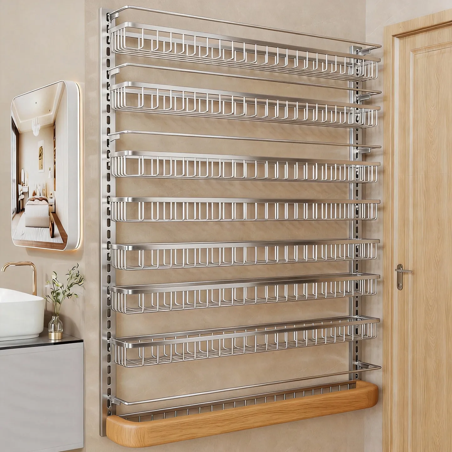 YFY bathroom door rear rack toilet no punching shampoo laundry detergent rack multi-layer skin care product finishing rack