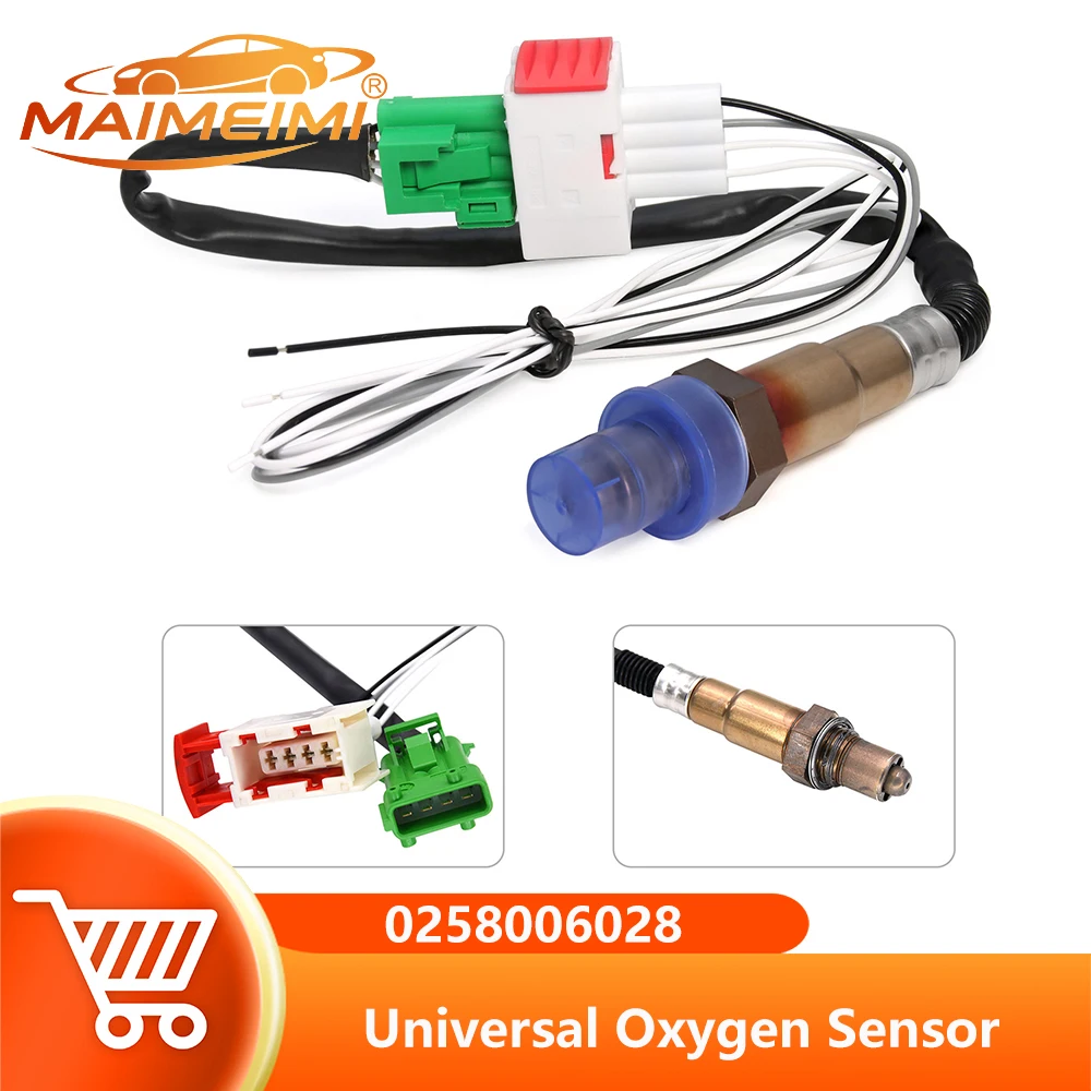 Car O2 Oxygen Sensor  4 Cables Narrowband O2 Oxygen Sensor Cars Accessories 0258006028 for Air Fuel Ratio Gauge