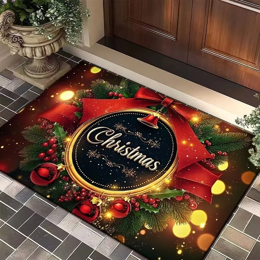 Weihnachtsbaum Weihnachtsmann Elch Weihnachten Eingangstür Bodenmatte Festliche Dekorationen Teppich Badezimmer Anti-Rutsch-Matte Eingang Fußmatte – Detail 10
