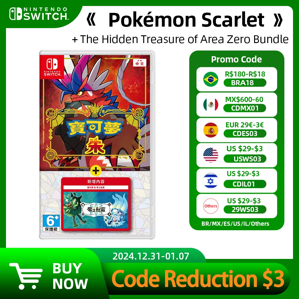 Pokémon Scarlet / Violet + The Hidden Treasure of Area - 100% Original Games Cartridge Physical Card  Nintendo Switch Game Deals