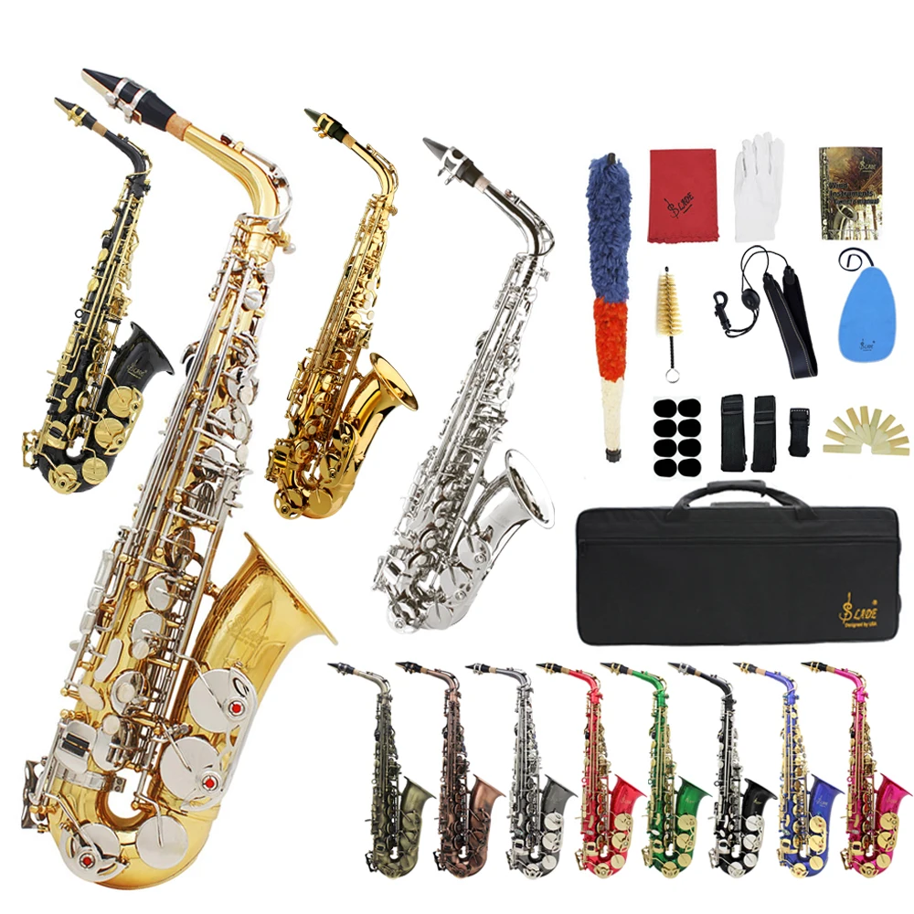 SLADE Alto Saxophone Eb E Flat Brass Body Sax Professional Saxofone Woodwind Instrument With Case Reed Sax Parts & Accessories