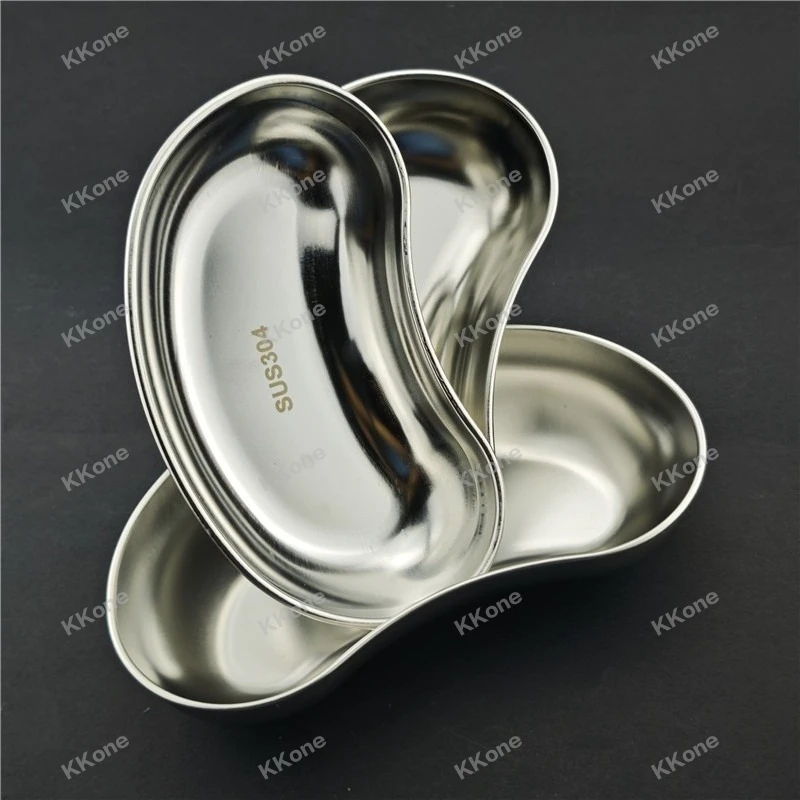 

5Pcs 304 Stainless Steel Kidney - Shaped Surgical Tray S/M/L Sterilized Bending Disc Medical Dental Tool