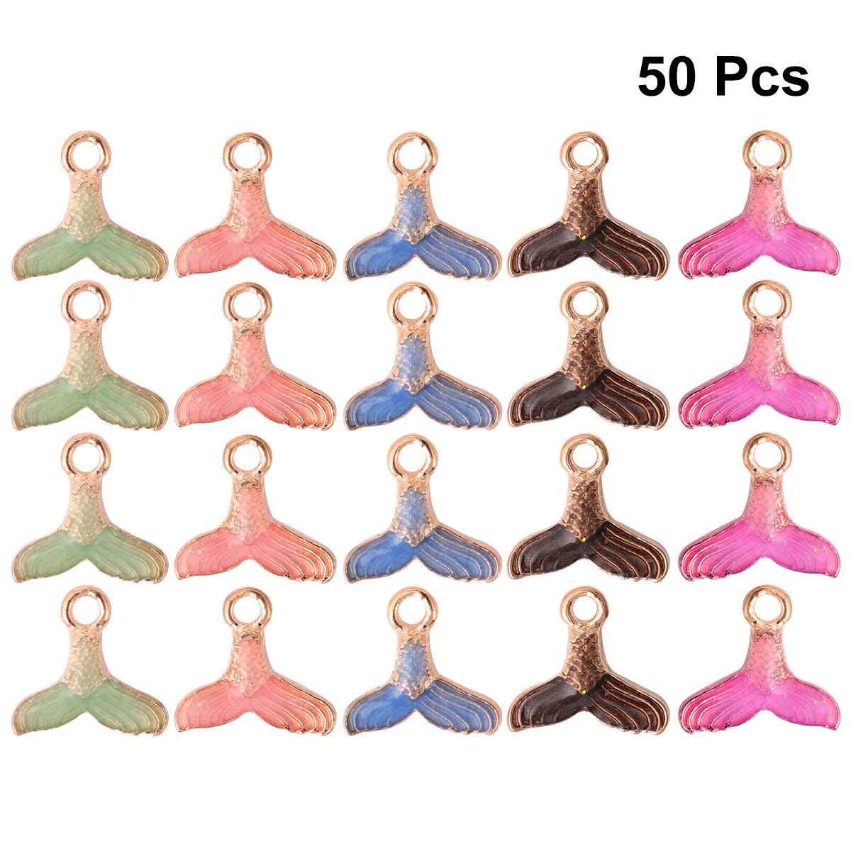 

50Pcs Fish Tail Earring Making Accessories Alloy Pendants DIY Charm Set Lightweight Durable Jewelry Components for Handmade