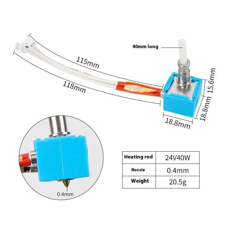 

Hotend 24V 40W Hotend Set For ANYCUBIC Kobra FDM 3D Printer 1.75MM For Feeding 3D Printer Extruder