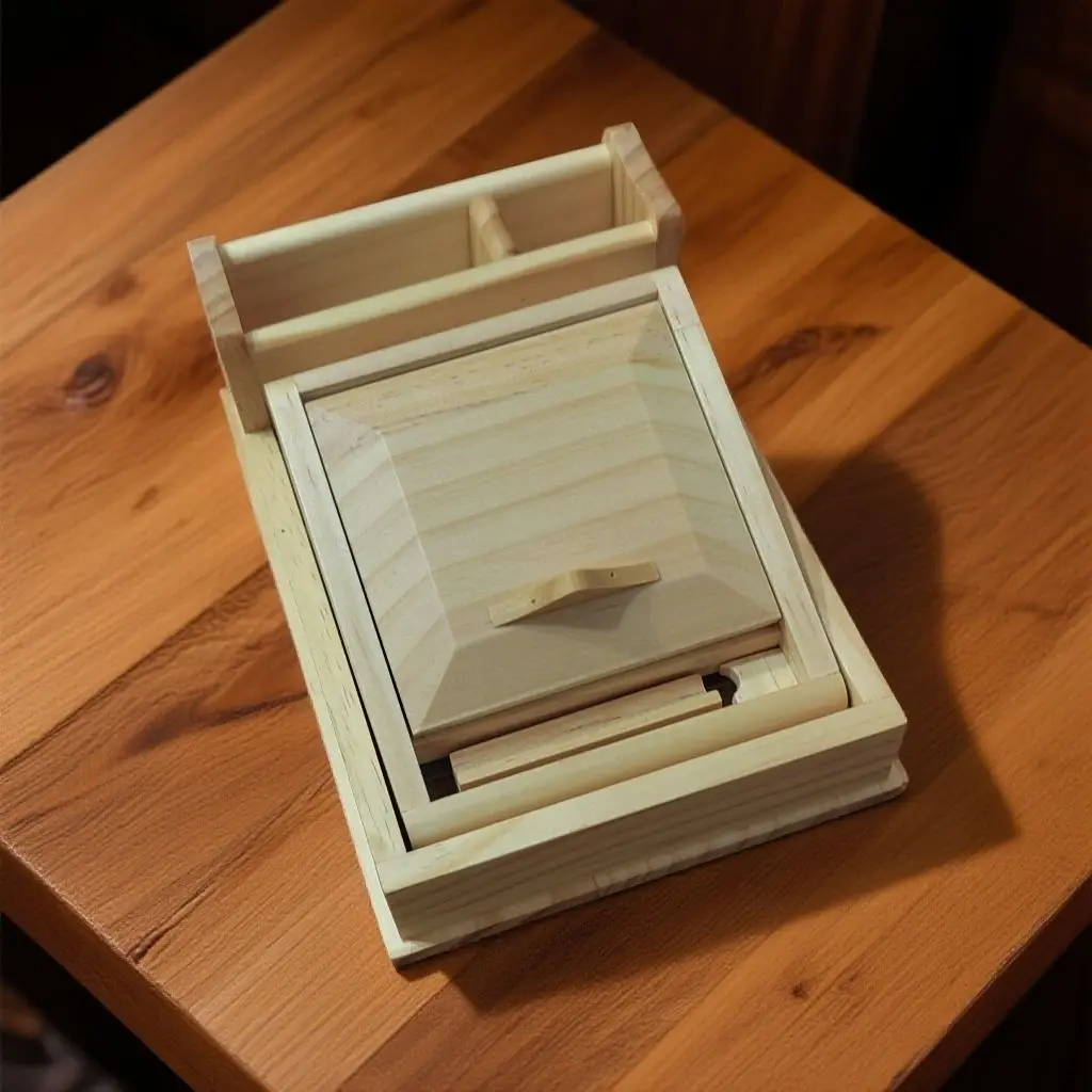 cigarette wood box Wood Color Thick Cigarette Box Solid Wood Desktop Storage Press to Eject  The Cigarette Holder Capacity 20 Pcs