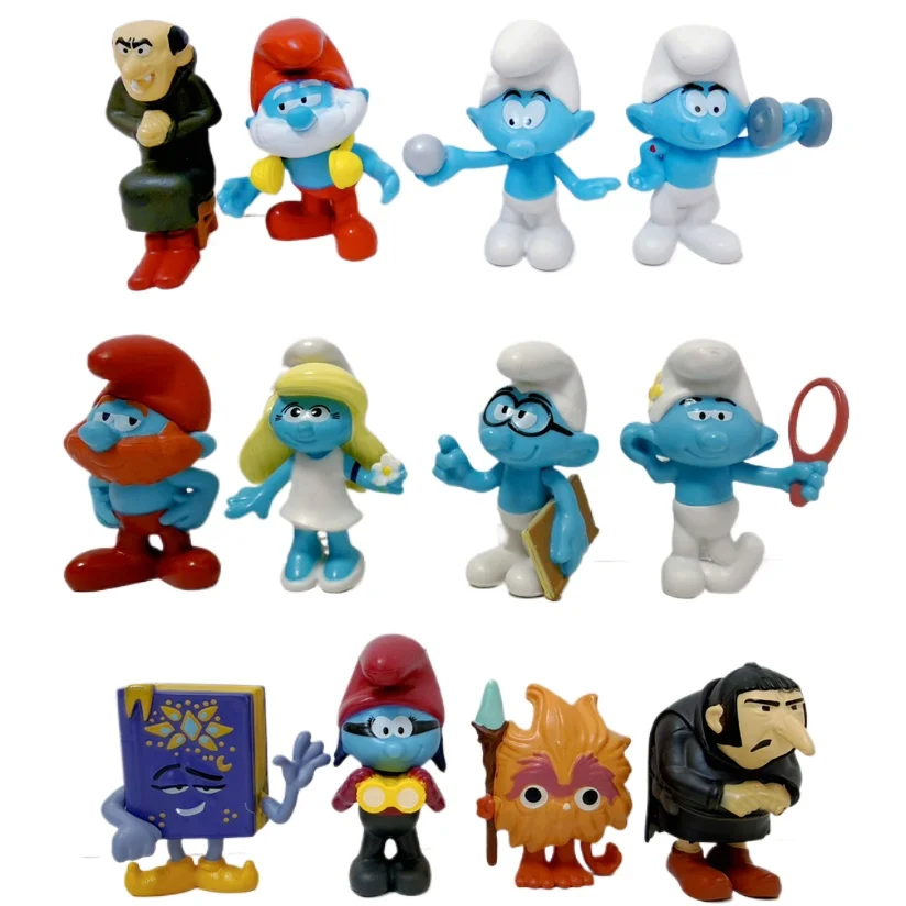 2026 Neues, heiß verkauftes Disney-Handmodell „12 Smurfs 2“ von Les Schtro Smurfette Blue Elf, Babykuchen, Puppenform, Ornamente, Geburtstagsgeschenk