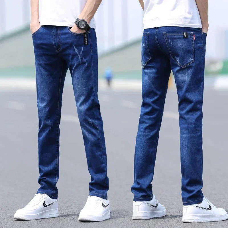 2024 Classic Mens Denim Jeans Slim Mens Business Casual Elastic Straight Pants Fashion pantalones hombre