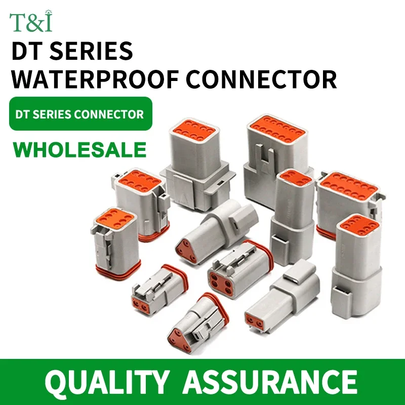 1/5/10 Sets  DT 2P/3P/4P/6P/8P 22-16AWG Waterproof Electrical Wire Deutsch Connector Plug Kit DT06-2S DT04-2P For Car DT04-3P