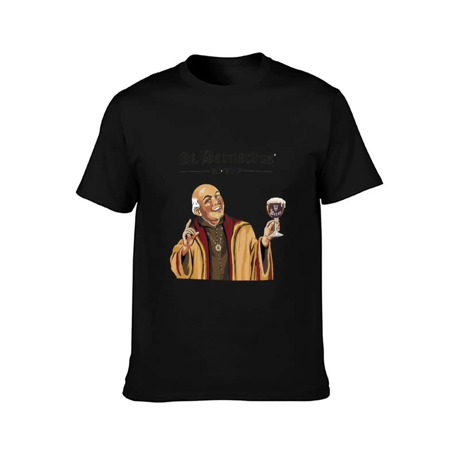 Monk n Brewz St Bernardus Classic White T-Shirt Big and Tall Gym T-Shirt