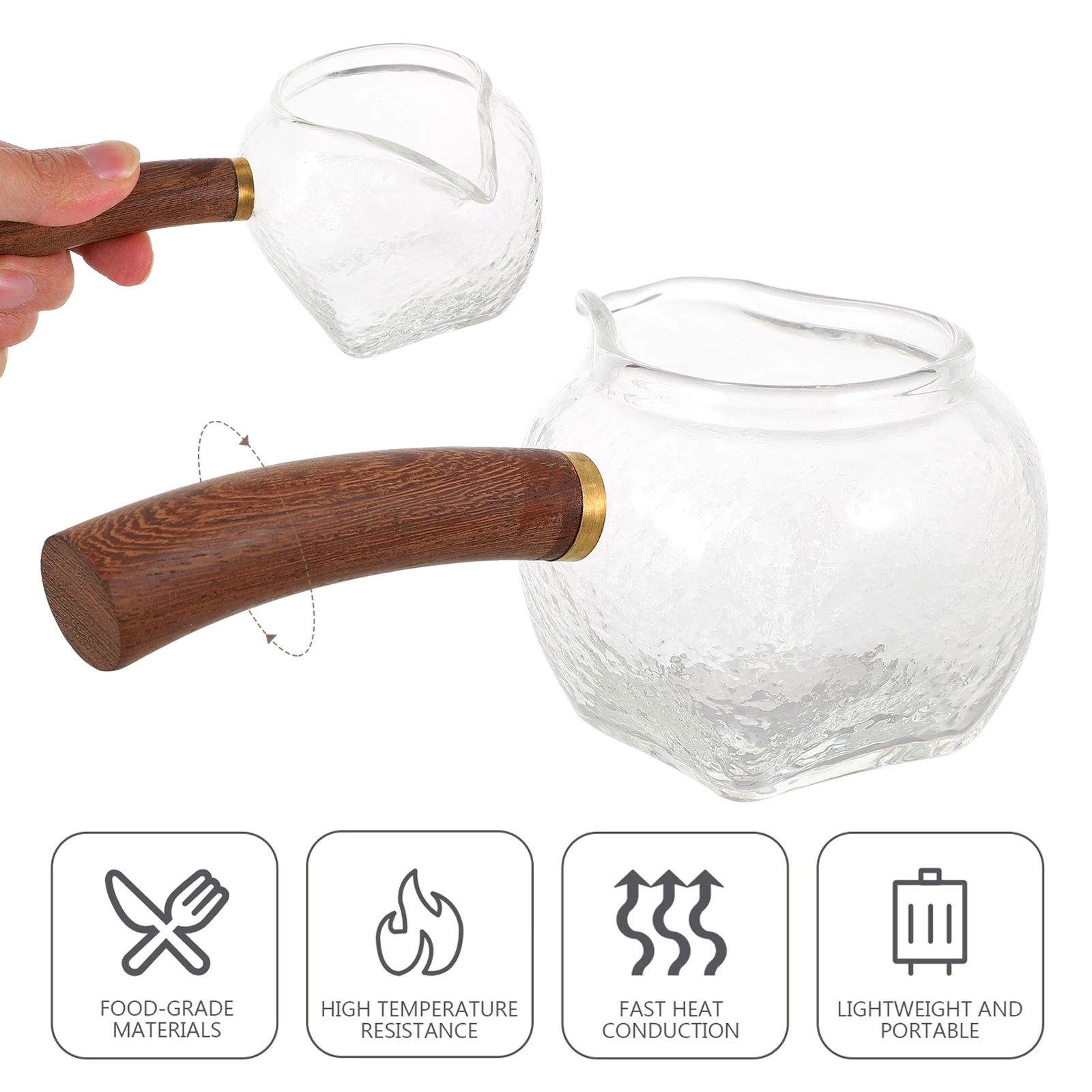 

Wooden Glass 201-300ml Side Handle Heat-resistant Cups Dispenser Kitchen Heat-Resistance Tea Cup Barware Glass Tea Cup Gift