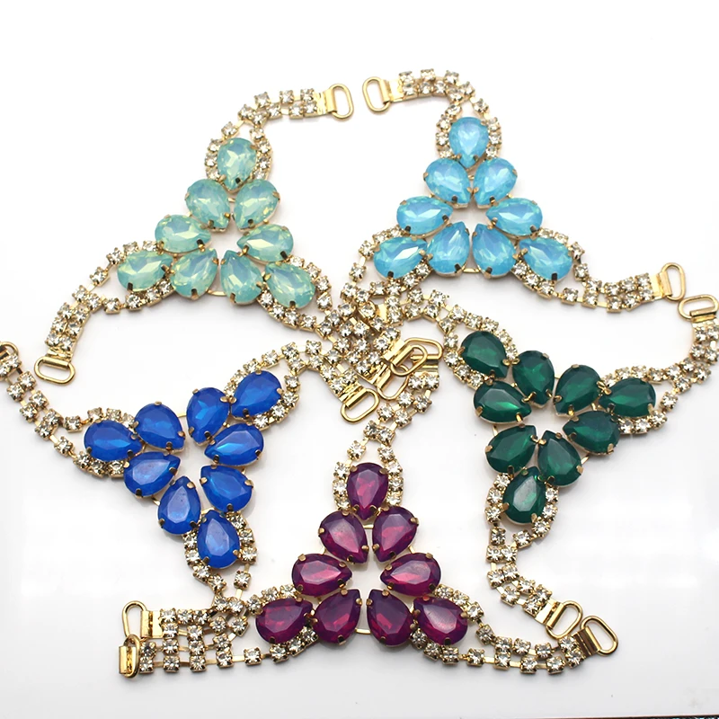 

2Pcs 120 * 85MM Sandal Flip Flop Decorative Accessories, Crystal Decorative Accessories, Hand Sewn