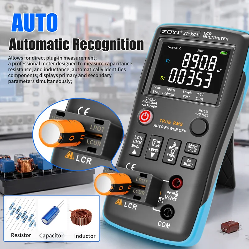ZOYI ZT-XC1 Digital LCR Meter 25000 Counts Multimeter Resistance Capacitance Inductance ESR Meter Electronic Component Tester view 6