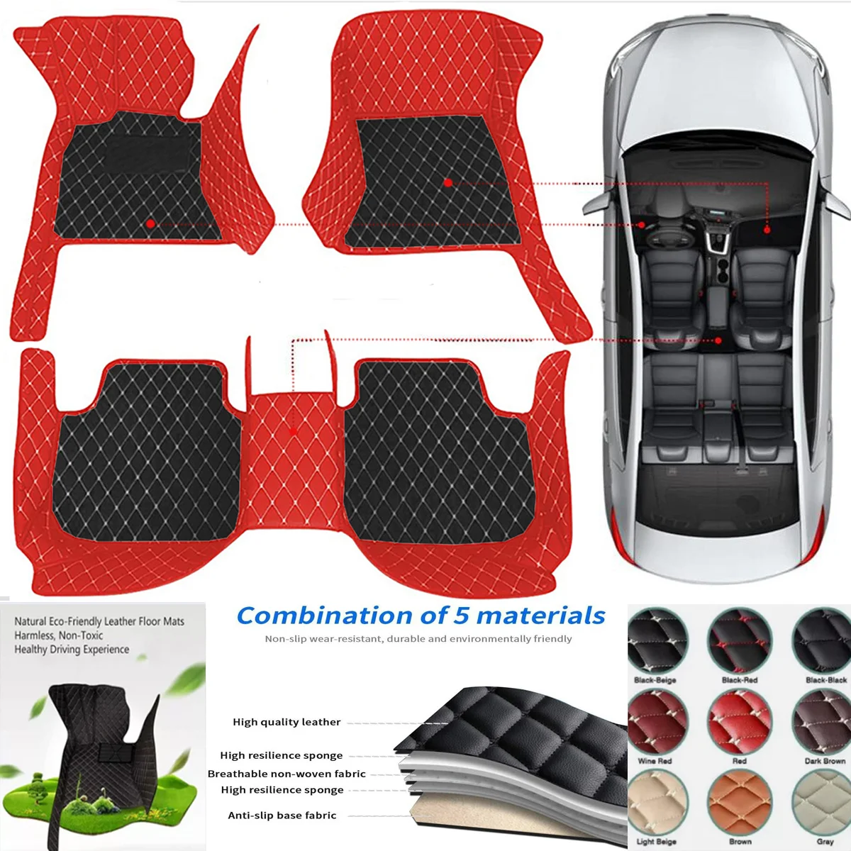 

3D PU-leather Waterproof Custom Car Floor Mats For Changan UNI-K iDD Deepal L07 S05 Qiyuan A07 Coche Accessorie Floor Liners