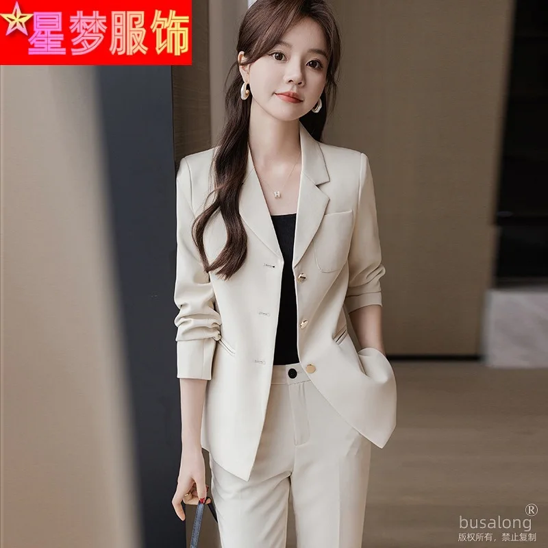 

High-Grade White Suit Jacket for Women 2023 Spring and Autumn New Small Temperament Office Wear Slim Fit Suit Suit