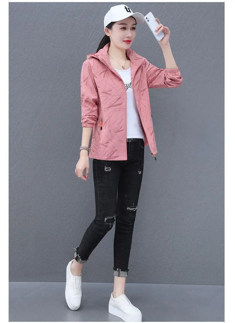 

Женская куртка, новая водонепроницаемая ветровка, повседневный свободный плащ с капюшоном, короткая куртка, женская верхняя одежда