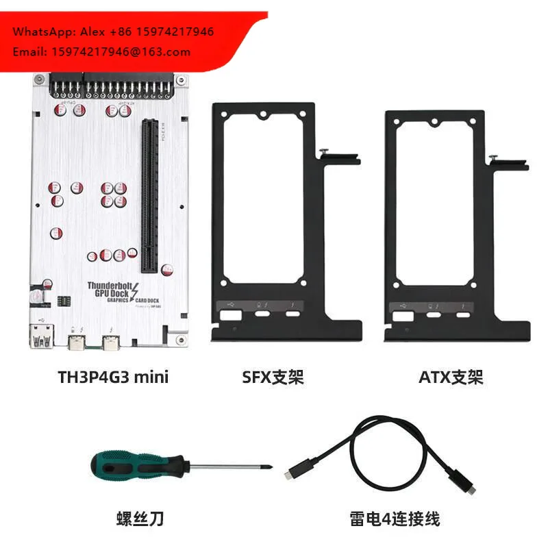 Thunderbolt Gpu Dock Th3p4g3 Mini 4 Port Expansion Station For Laptop Atx Sfx Bracket With Thunderbolt 4 Cable And Screwdriver