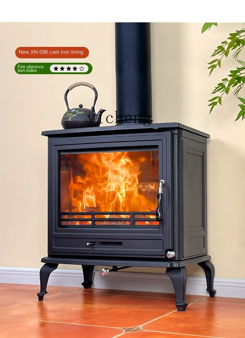 Tqh Real Fire Fireplace Household Firewood Fireplace Real Fire Firewood Burning Cast Iron Wood Burning Fireplace