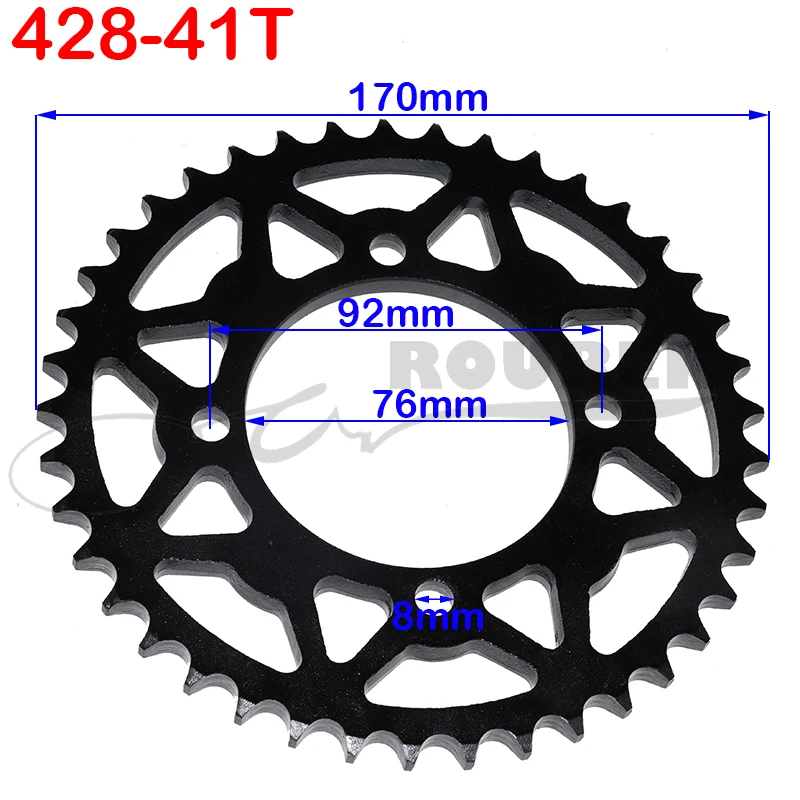 Motorcycle 428 Chains 25T/31T/32T/37T/39T/41T/42T/48T 48mm 76mm Rear Chain Sprocket for ATV Quad Pit Dirt Bike Buggy Karts Parts