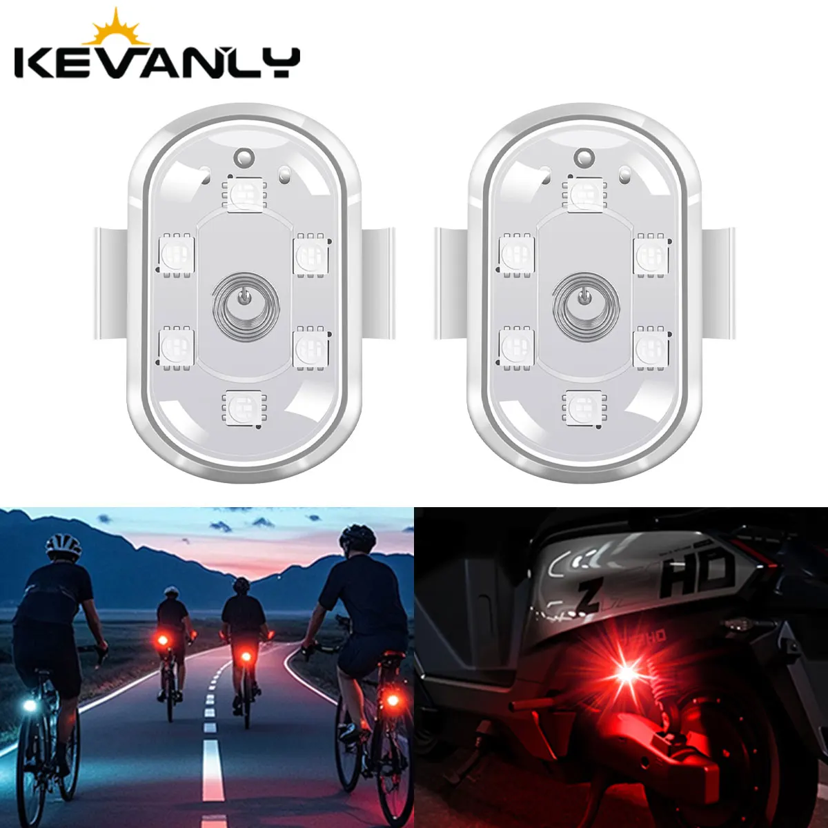 1Pcs Motorcycle 6SMD RGB LED Strobe Lights USB Touch Ambient Aircraft Light 10SMD Rear Taillight Decorative Signal Lamp