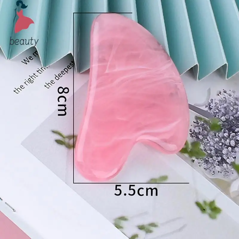 Natural Resin Gua Sha Massage Board Rose Quartz Guasha Plate Face Massager Scrapers Tools For Face Neck Back Body