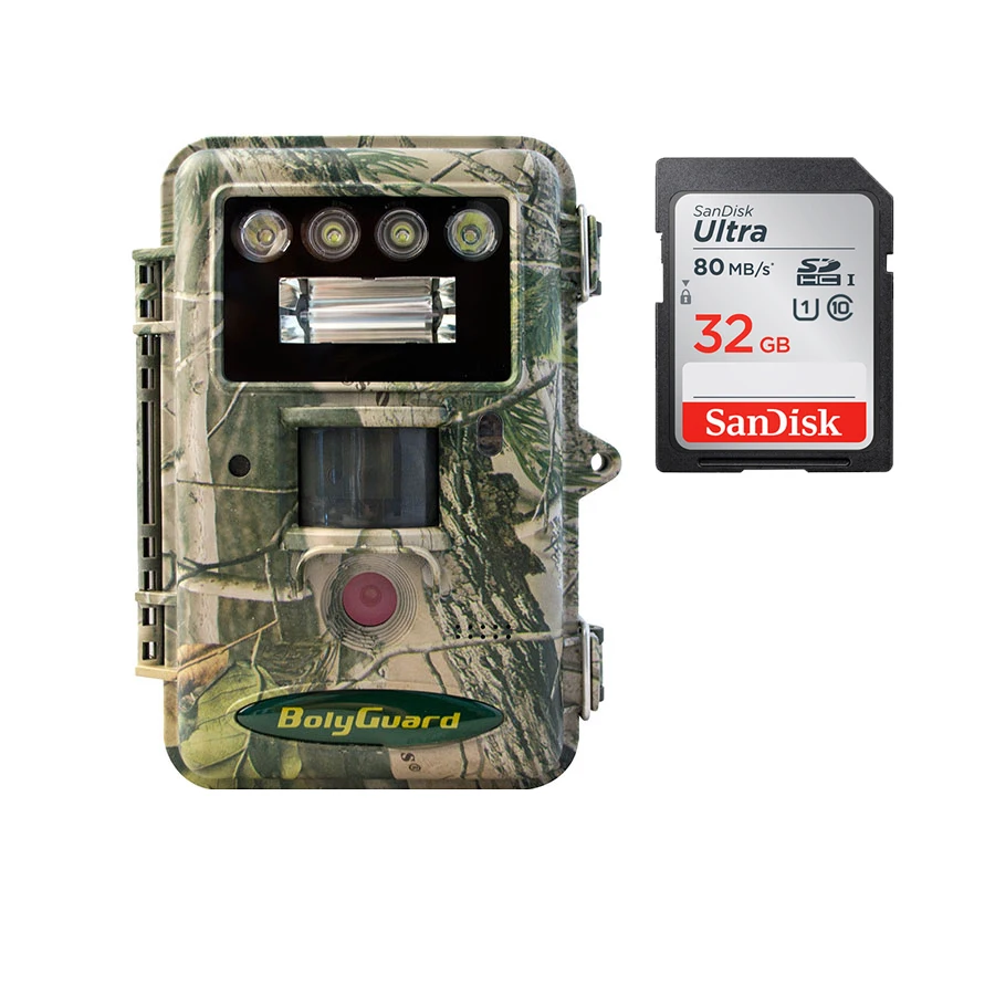 

Boly 32G SD Card SG2060-D Hunting Cameras 36MP 1080P White Flash LED Trail Cameras Color Pic and Video At Night 100ft Range