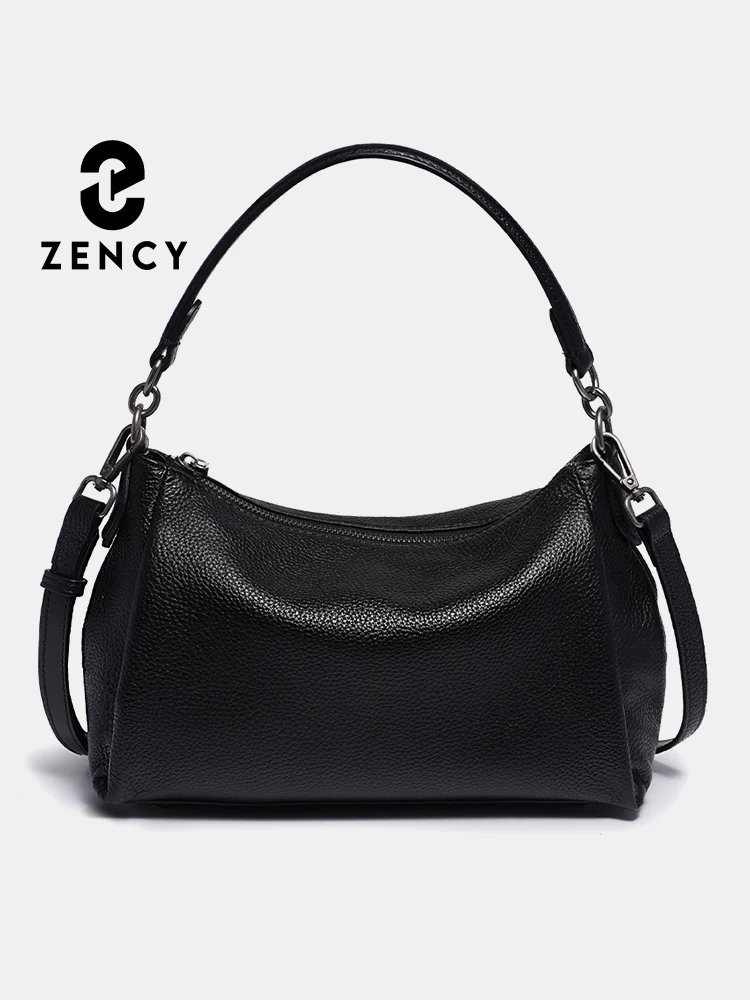 Zency Women\'s Soft Genuine Leather Bag Shoulder Bags High Quality Roomy Handbag Black Khaki Beige Crossbody With Two Strap Bolsa